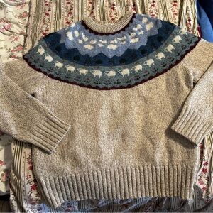 Vintage 80s woolrich sheep farm wool sweater cottage core